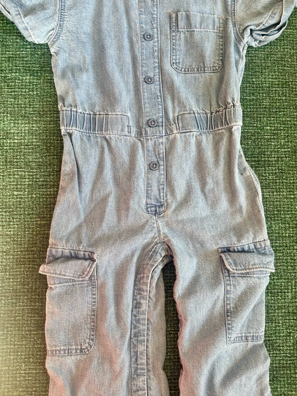 GAP Light Blue Denim Cargo Romper for Kids